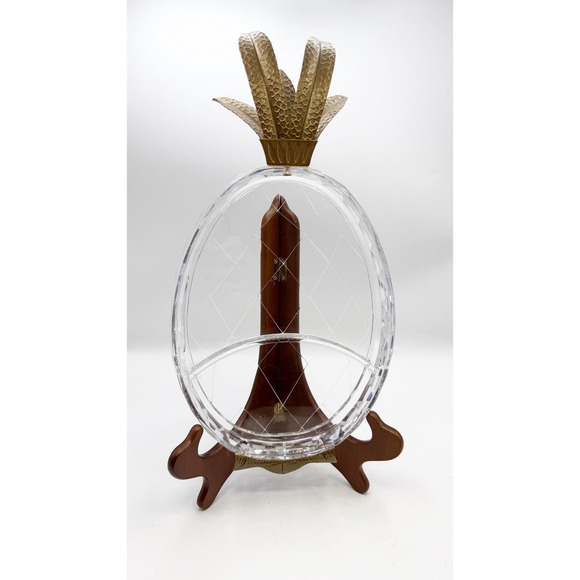 The Unbranded Brand Other - Hollywood Regency lucite pineapple serving tray lucite brass rare tropical glam
